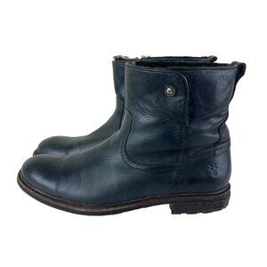 FRYE Mara Shearling Lined Womens 10B Black Leather Ankle Winter Boots Waterproof